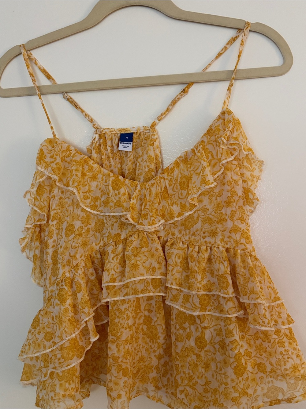 Floral Yellow Ruffle Top